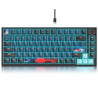 Fogruaden Wired 75% Percent Mechanical Keyboard, RGB Backlit 75 Percent Gaming Keyboard, Gasket Mount TKL Mechanical Keyboard, Hot Swappable Red Switch, NKRO Compact Keyboard with Volume Knob