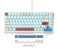 Fogruaden Wired 75% Percent TKL Mechanical Gaming Keyboard, Hot Swappable, Gasket Mount, Creamy Linear Red Switch, RGB Backlit, Sound Absorbing Pads, NKRO, Compact, Custom Keyboard