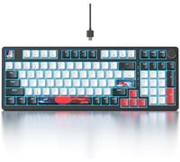 Fogruaden Wired Creamy Mechanical Keyboard with Number Pad, Hot Swappable RGB Gaming Keyboard with Knob, 98 Keys Full Layout, Custom Gasket Mount, Red Switch, Anti-Ghosting 96% Keyboard for Win/Mac