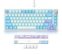 Fogruaden Wired Gaming Keyboard 75 Percent, Hot Swappable, Gasket Mount Creamy Mechanical Keyboard with Knob, Linear Red Switch, RGB Backlit, Sound Absorbing Pads, NKRO Compact TKL Custom Keyboard
