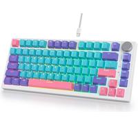 Fogruaden Wired Mechanical Keyboard 75% Percent Hot Swappable, Red Switch, TKL Mechanical Keyboard, Gasket Mount, RGB Backlit Compact Gaming Keyboard with Volume Knob(Joker)