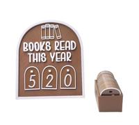 Fogukier Bookshelf Counter Bookish Decor | Sign BookNook Decor | Books Read This Year Counter - Counting Up To 999 BookShelf Ornament, B-ook NookDecor For Reader Library Study Women Home