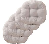 FOGUO Chair Cushion Set Of 4, Chair Pads and Cushions for Dining Chairs, Seat Cushion for Chair Thick, Seat Round Cotton Chair Pads with Straps, for Home Office Outdoor Seats