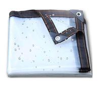 FOGUO Transparent Tarp Waterproof 5x7m, Clear Tarpaulin Cover Waterproof, Tarps Heavy Duty Waterproof, with Metal Grommets, Reinforced Corners with Grommets, Multi-Purpose Tarp