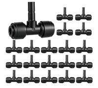 FOGWOWO 20 Pack 1/4" Push to Connect Fittings Tee Connectors | Reptile Mister System 1/4" Quick Connect Fittings,Reptile Mister Fittings for Aquarium,Vivarium,Irrigation System