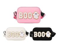 FOGWOWO 3 Pcs Halloween Crossbody Bag Fanny Pack BOO Purses Stitched Patch