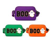 FOGWOWO 3 Pcs Halloween Crossbody Bag Fanny Pack BOO Purses Stitched Patch