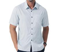 fohemr Mens Short Sleeve Printed Dress Shirt Summer Casual Wrinkle Free Button Down Pattern Shirt with Pocket White 3X-Large