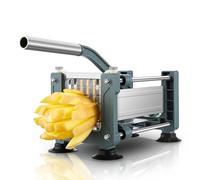 FOHER Potato Chipper Cutter, Professional French Fry Cutter Stainless Steel with 1/2" Blade and 4 Suction Feet for Potato Carrot Cucumbers, Blue