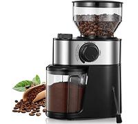 FOHERE 200W Electric Burr Coffee Grinder for Drip Coffee and French Press | 18 Precise Grind Settings with 250g Capacity, 2-14 Cup, Includes Cleaning Brush. Easy to clean, Removable Parts, Black