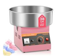 FOHERE Candy Floss Machine, 1000W Commercial Cotton Candy Machine with 38CM Stainless Steel Bowl and Sugar Scoop, Pink Candy Floss Makers for Birthdays, Parties, Celebrations, Carnival
