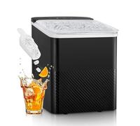 FOHERE Ice Maker Machine Countertop, Portable Ice Cube Maker with Self-Cleaning, 14KG in 24H, Ice Ready in 5 Mins, 2 Bullet Ice Sizes, Ice Maker with Ice Scoop & Basket, for Home/Kitchen/Office/RV