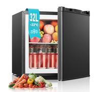 FOHERE Mini Freezer With Fridge, 33 Litre Capacity - For Counter Tops - 4* Rating - Adjustable Temperature and Removable Wire Shelf for Bedrooms, Home,Apartment, Office