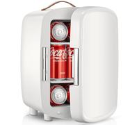 FOHERE Mini Fridge 10 Litre/12Cans, Mini Fridges for Bedrooms, AC/DC Cooler, Portable Small Fridge for Car, Office,Travel, Home/Skincare, Makeup, Cosmetics/Drinks, Fruit, Food, White
