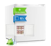 FOHERE Table Top Mini Freezer 32L, Small Freezer with 7 Adjustable Temperature, Energy Efficient, 4 Star Freezing,Removable Wire Shelf for Bedrooms/Home/Apartment/Office, White