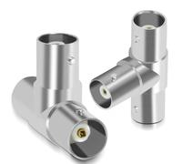 Fohevers 2 Pcs 3 Way BNC Female T Type Adapter Connector RF Coaxial Antenna for 4G CB Walkie Talkie CCTV Radio HD Video HDTV Monitore Cameras