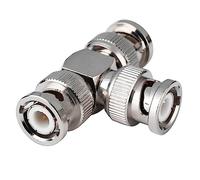 Fohevers 2 Pcs 3 Way BNC Male T Type Adapter Connector RF Coaxial Antenna for 4G CB Walkie Talkie CCTV Radio HD Video HDTV Monitore Cameras