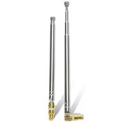 Fohevers 2 Pcs 5 Sections Telescopic Antenna MCX Male Connector for AM/FM Ariels Radio HD DAB Stereo Reception Home Theater Receiver