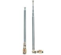 Fohevers 2 Pcs 5 Sections Telescopic Antenna SMA Male Connector for AM/FM Ariels Radio HD DAB Stereo Reception Home Theater Receiver,Gilded