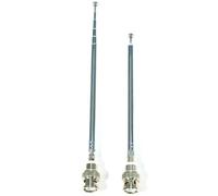 Fohevers 2 Pcs 6 Sections Telescopic Antenna BNC VHF UHF Male Aerial FM Portable 54CM Radio Antenna DAB Reception