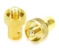 Fohevers 2 Pcs BNC Female to SMA Female Adapter Connector for RF Antennas Wireless LAN Peripherals Coaxial Cable Wireless Portable Ham Radio