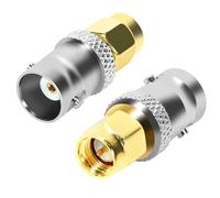 Fohevers 2 Pcs BNC Female to SMA Male Connector Coaxial Adapter for RF Antennas Wireless LAN Peripherals Wireless Portable Ham Radio