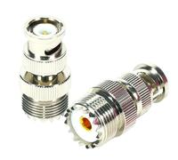 Fohevers 2 Pcs BNC Male Plug to UHF PL259 SO239 Female Adapter UHF to BNC Connector Coax Cable RF Coax Adapter for Ham Radio Antenna Scanner Coaxial Cable