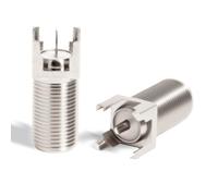 Fohevers 2 Pcs F Type Female Satellite Barrel Solder Connector Panel Mounted Socket for Cable Box, Satellite Receiver