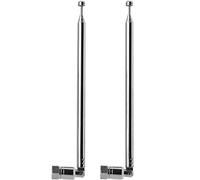 Fohevers 2 Pcs FM Telescopic 7 Sections Replacement Antenna F-Type Male Plug FM Portable Radio TV Antenna
