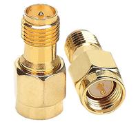 Fohevers 2 Pcs RP-SMA Female to SMA Male Connector RF Coaxial Coax Adapter for Antenna Radio WiFi Router FPV Dron Mobile