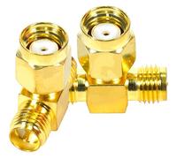 Fohevers 2 Pcs RP-SMA Male to Double RP-SMA Female Connector RF Coaxial Coax Adapter for Antenna Radio WiFi Router FPV Dron Mobile