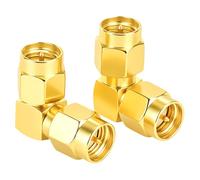 Fohevers 2 Pcs SMA Male to Male Double Plug 90 Degree Adapter Right Angle Connector RF Coaxial Coax Antenna for Radio WiFi Router FPV Dron Mobile
