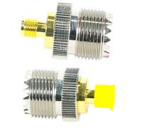 Fohevers 2 Pcs UHF SO239 PL259 Female to SMA Female Antenna Adapter for TV Wireless LAN Devices Wi-Fi Radios