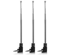Fohevers 3 Packs 4 Sections Telescopic 3.5mm AM FM Telescoping Antenna with Male Jack Plug Connector 9.6-inch Length for TV Cell Phone Indoor Radio Receiver Audio Bluetooth Home Theater Receiver