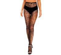 Fohevers Womens Spiders Fishnets Tights Cobweb Tight Stockings Halloween Tights Fencenet Net Pantyhose Goth Mesh Stockings, Cobweb