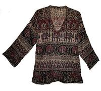 FOI Indian Cotton Lurex Vintage Pattern Top Blusa Tunic Hippie Dress Blouse for Women ehs