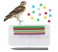 FOIBURELY 100 pcs Bird Ring Leg Bands for Gouldian Zebra Finch Canary Society Bird Foot Ring with 1 Installer(Diameter 3mm)