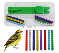 FOIBURELY 80 pcs Numbered Bird Ring Leg Bands for Gouldian Zebra Finch Canary Society Bird Foot Ring with 1 Installer(Diameter 3mm)