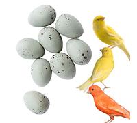 FOIBURELY 8Pcs Solid Canary Dummy Eggs Hatch Eggs Trick The Birds To Stop Laying Eggs, Pacifier Eggs (19mm13mm)