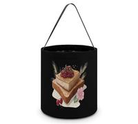 Foie Gras Toast Large Easter Basket Candy Bags Canva Tote Bag Portable Hallowee Bucket