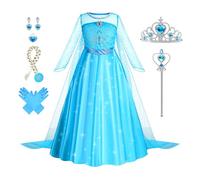 Foierp Elsa Dress Up for Girls Frozen Costume with Accessories Set Princess Dress Up for Kids Fancy Dress for Halloween Cosplay Party…