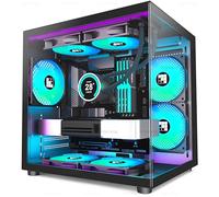 FOIFKIN F100 Micro-ATX PC Case with 3 ARGB Fans, Black MicroATX Case, Gaming PC Case, Mini-Tower Computer Case, 240mm Radiator Support, 270° Panoramic Tempered Glass