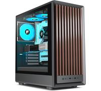 FOIFKIN M1 PC Case ATX with 4 PWM ARGB Fans, Front in Walnut Wood,Computer Case Mid-Tower,High Airflow,240mm Radiator Support,ATX Case Black,Gaming PC Case,Type-C(Black, M1)