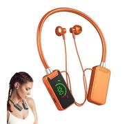 Foihletpath Sports Karaoke Bluetooth Earphones, 2025 Upgraded Wireless Sound Card Live Streaming Earphone, Bluetooth Neck-Hanging Earbud Headset, Live Broadcasting Audio Editing, Unisex (Orange)
