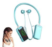 Foihletpath Sports Karaoke Bluetooth Earphones, 2025 Upgraded Wireless Sound Card Live Streaming Earphone, Bluetooth Neck-Hanging Earbud Headset, Live Broadcasting Audio Editing, Unisex (Blue)