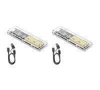 FOIJPPINP 2X M.2 NVMe SSD Enclosure USB 3.2 Gen 2 10 Gbps Transparent External Drive Case for PC Laptop