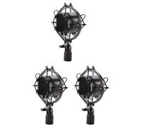FOIJPPINP 3X Universal 3KG Bearable Load Mic Microphone Shock Mount Clip Holder Stand Radio Studio Sound Recording Bracket Black