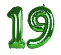 Foil 19 Number Balloons, Happy Birthday Decoration for 19th, Dark Green Balloon Numbers 40 Inch for 19 91 Girls Boys Women Men Engagement, Bridal Shower Party