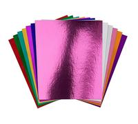 Foil - 50 Sheets of Colourful Glittery | Glossy Paper for Art Projects, Invitations for Scrapbooks, Sheets for Weddings, Birthdays, Home, School and Classroom