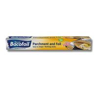 Foil and Parchment Paper 2 in 1 Easy to Shape 5m x 30cm | Durable and Tear Resistant | Non-Stick Coating - Pack of 1 Roll